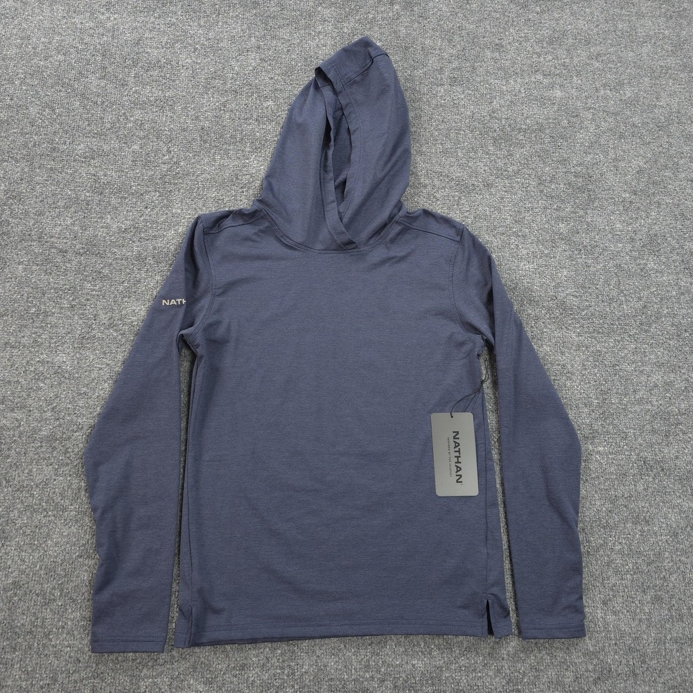 Nathan Hoodie Mens XS Blue 365 Peacoat Lightweight Running Athletic Pullover NEW